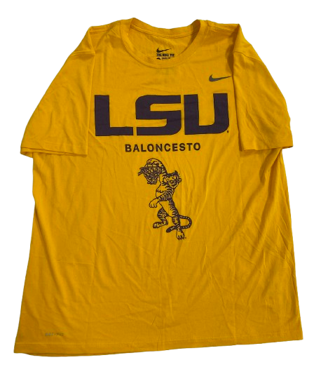 Darius Days LSU Basketball Player Exclusive 2019 Spain Trip "BALONCESTO" Workout Shirt (Size XL)