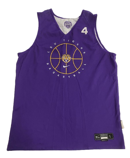 Darius Days LSU Basketball Player Exclusive Reversible Practice Jersey (Size L)