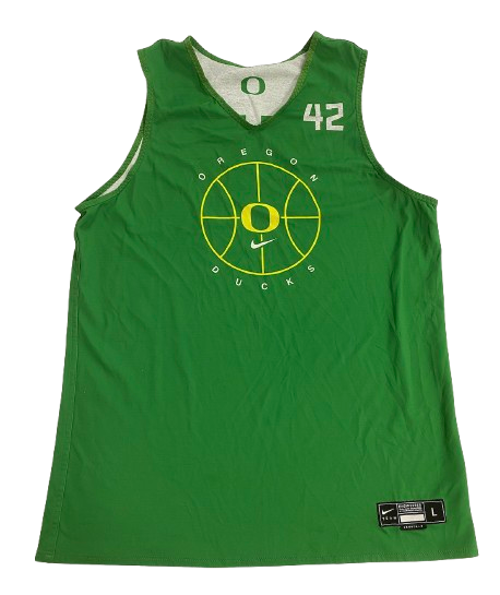 Jacob Young Oregon Basketball Player Exclusive Reversible Practice Jersey (Size L)