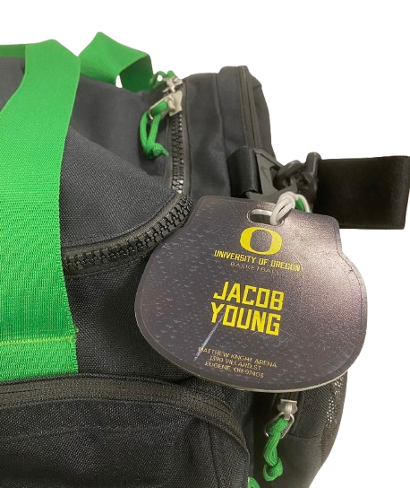 Jacob Young Oregon Basketball Player Exclusive Travel Duffel Bag with Player Travel Tag