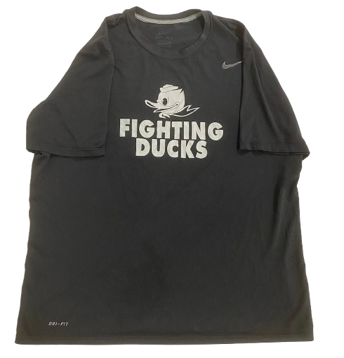 Jacob Young Oregon Basketball "FIGHTING DUCKS" Workout Shirt (Size XL)