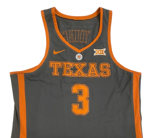 Jacob Young Texas Basketball 2017-2018 Game Worn Jersey (Size 48) - PHOTOMATCHED