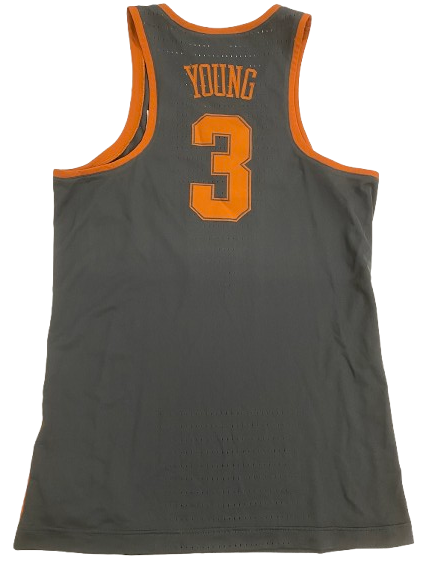 Jacob Young Texas Basketball 2017-2018 Game Worn Jersey (Size 48) - PHOTOMATCHED