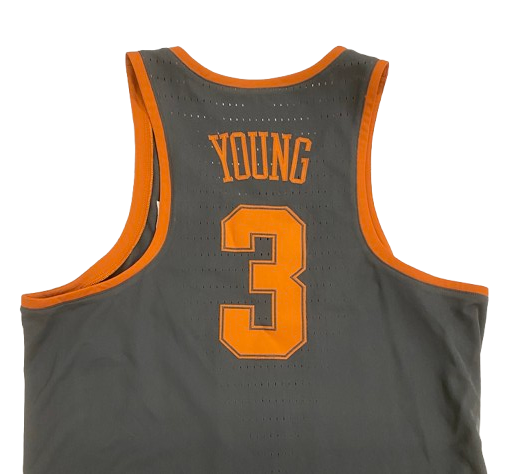 Jacob Young Texas Basketball 2017-2018 Game Worn Jersey (Size 48) - PHOTOMATCHED