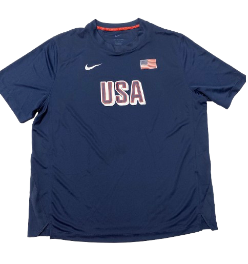 Canyon Barry Team USA Olympics Basketball Player Exclusive Pre-Game Warm-Up Shooting Shirt (Size XL)