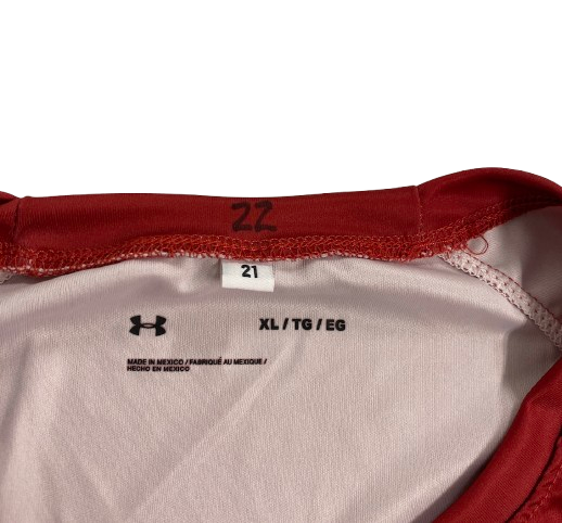 Steven Crowl Wisconsin Basketball Player Exclusive 2021 Pre-Game Warm-Up Long Sleeve Shooting Shirt (Size XL)