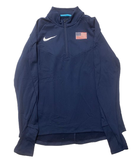 Kendall Ellis Team USA Olympics Track & Field Exclusive Quarter-Zip Pullover (Size M)