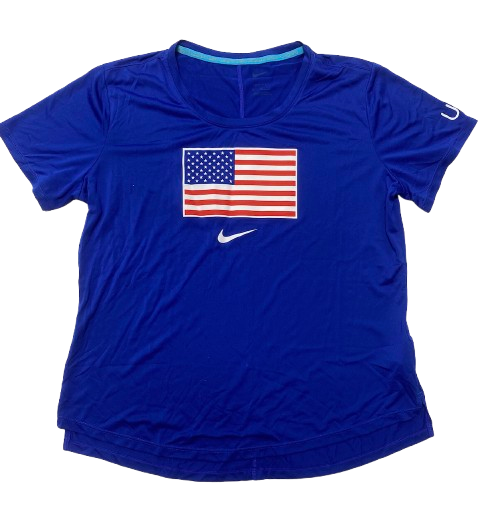 Kendall Ellis Team USA Olympics Track & Field Exclusive Workout Shirt (Size M)