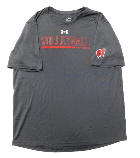 CC Crawford Wisconsin Volleyball SIGNED Player Exclusive Workout Shirt (Size M)