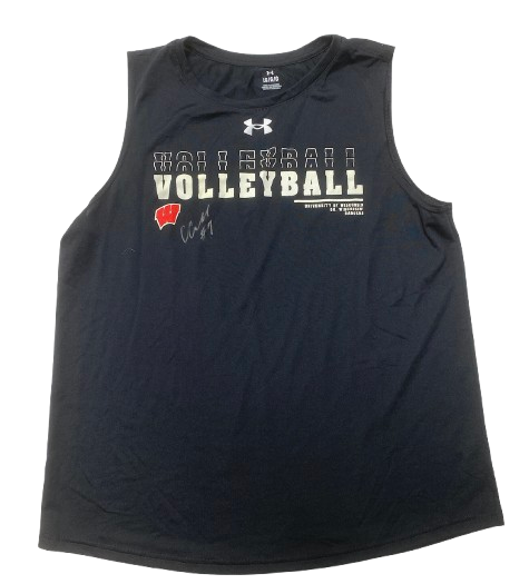 CC Crawford Wisconsin Volleyball SIGNED Player Exclusive Workout Tank (Size L)