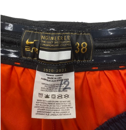 Chaz Owens Syracuse Basketball 2020-2021 Game Issued Shorts (Size 38)