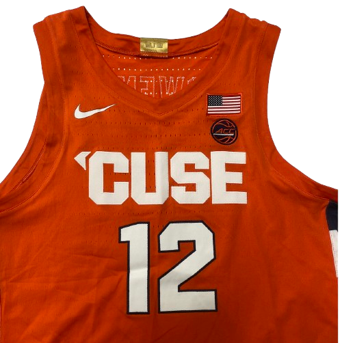 Chaz Owens Syracuse Basketball 2019-2020 Game Issued Jersey with Gold Elite Tag (Size 48)