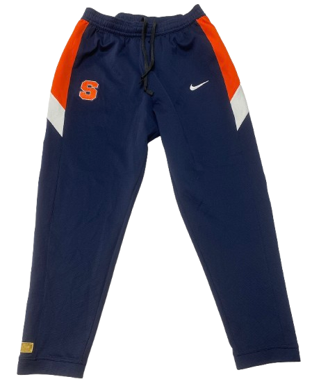 Chaz Owens Syracuse Basketball Player Exclusive Pre-Game Warm-Up Snap-Off Sweatpants with Gold Elite Tag (Size XL)