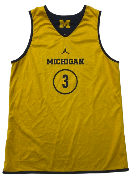 Jaelin Llewellyn Michigan Basketball Player Exclusive Reversible Practice Jersey (Size M)