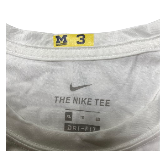 Jaelin Llewellyn Michigan Basketball Team Issued "MICHIGAN ENERGY" Pre-Game Warm-Up / Bench Long Sleeve Shooting Shirt with Player Tag (Size XL)