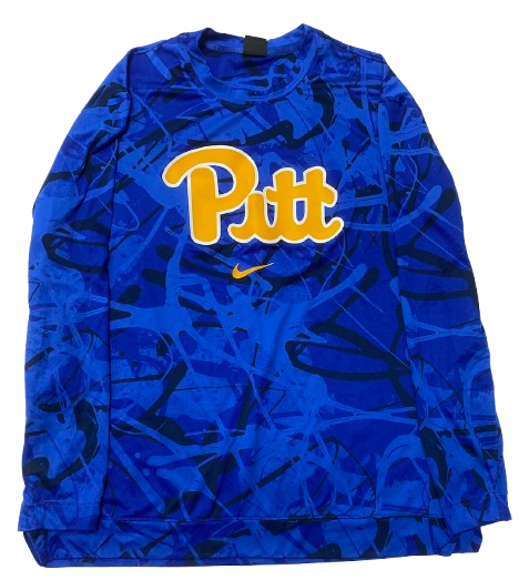 Ithiel Horton Pittsburgh Basketball Player Exclusive Pre-Game Warm-Up Long Sleeve Shooting Shirt (Size L)