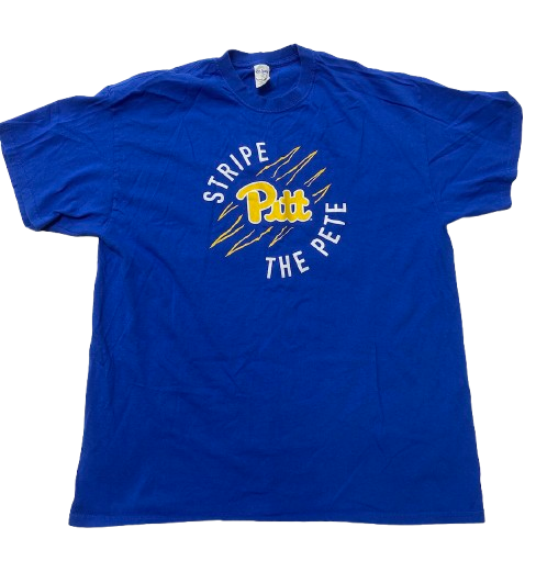 Ithiel Horton Pittsburgh Basketball "STRIPE THE PETE" T-Shirt (Size XL)