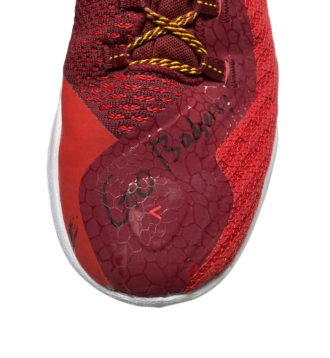 Carter Gilmore Wisconsin Basketball Team Issued Signed & Inscribed Game Worn Shoes (Size 14)