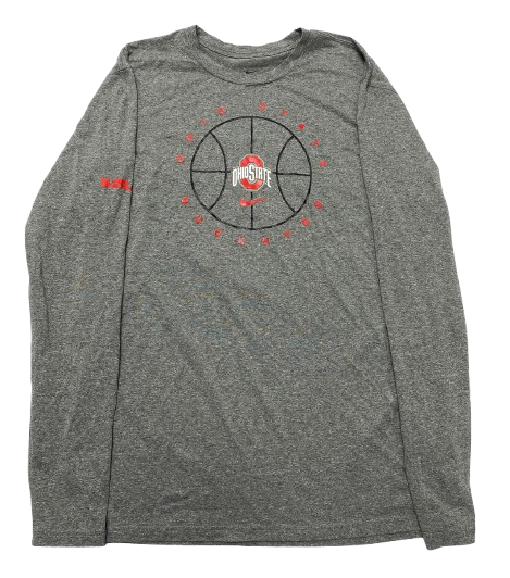 Eugene Brown III Ohio State Basketball Player Exclusive Long Sleeve Shirt with LeBron Logo (Size LT)