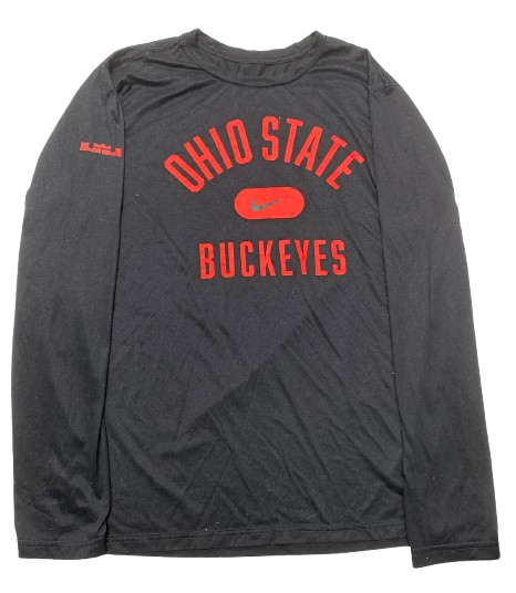 Eugene Brown III Ohio State Basketball Player Exclusive Long Sleeve Shirt with LeBron Logo (Size L)