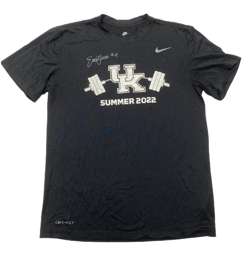 Emma Grome Kentucky Volleyball SIGNED Player Exclusive "Summer 2022 / Kentucky Strong" Strength & Conditioning Weight Room Workout Shirt (Size M)