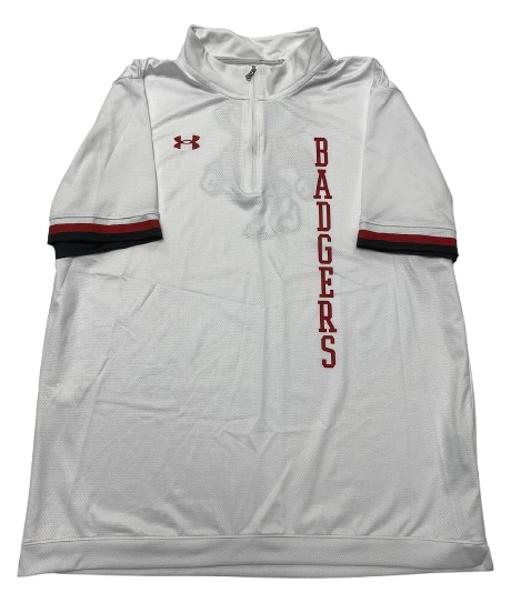 Carter Gilmore Wisconsin Basketball Player Exclusive Alternate Pre-Game Warm-Up Quarter-Zip Pullover (Size XL)