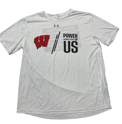 Carter Gilmore Wisconsin Basketball Player Exclusive "POWER OF US" Workout Shirt (Size XL)