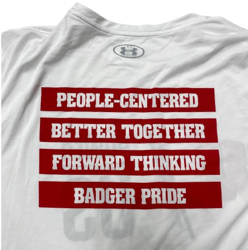 Carter Gilmore Wisconsin Basketball Player Exclusive "POWER OF US" Workout Shirt (Size XL)