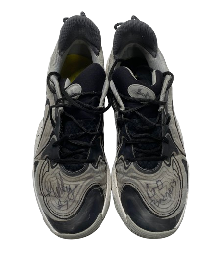 Carter Gilmore Wisconsin Basketball Team Issued Signed & Inscribed Game Worn Shoes (Size 14)