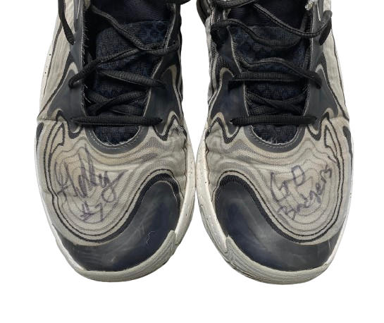 Carter Gilmore Wisconsin Basketball Team Issued Signed & Inscribed Game Worn Shoes (Size 14)