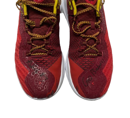 Carter Gilmore Wisconsin Basketball Team Issued Signed & Inscribed Game Worn Shoes (Size 14)
