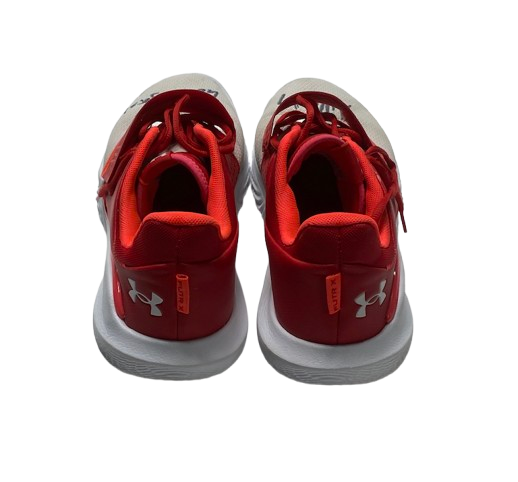 Carter Gilmore Wisconsin Basketball Team Issued Signed & Inscribed Game Worn Shoes (Size 14)
