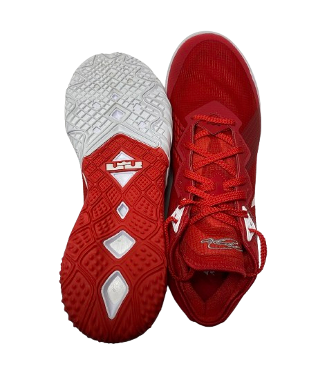 Eugene Brown III Ohio State Basketball Player Exclusive "LeBron 18 Low" Shoes (Size 12.5)
