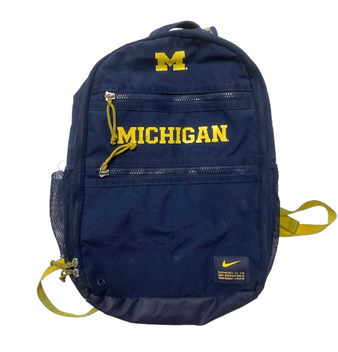 Micah Davis Michigan Football Team Issued Travel Backpack