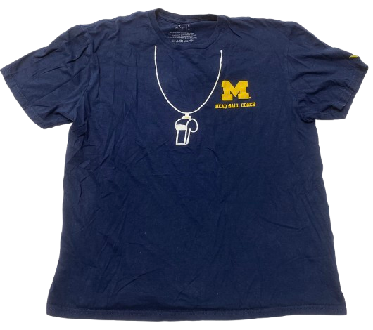 Jack Tuttle Michigan Football "HEAD BALL COACH / HARBAUGH" T-Shirt (Size XL)
