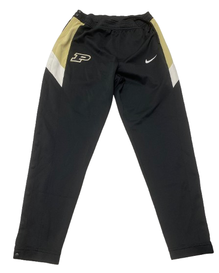 Ethan Morton Purdue Basketball Player Exclusive Pre-Game Warm-Up Snap-Off Sweatpants (Size XLT)