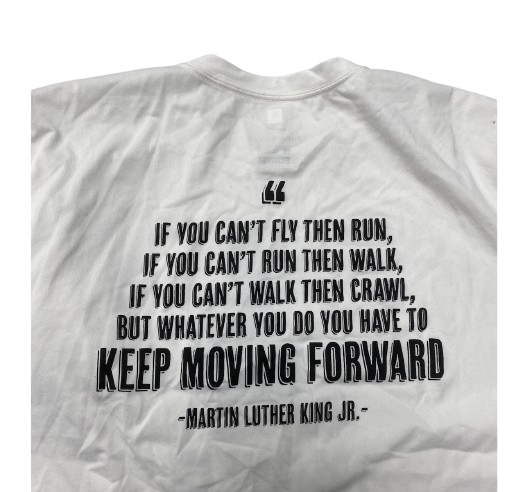 Ethan Morton Purdue Basketball Player Exclusive "MLK Day Game - THE TIME IS ALWAYS RIGHT" Pre-Game Warm-Up Long Sleeve Shooting Shirt (Size XL)
