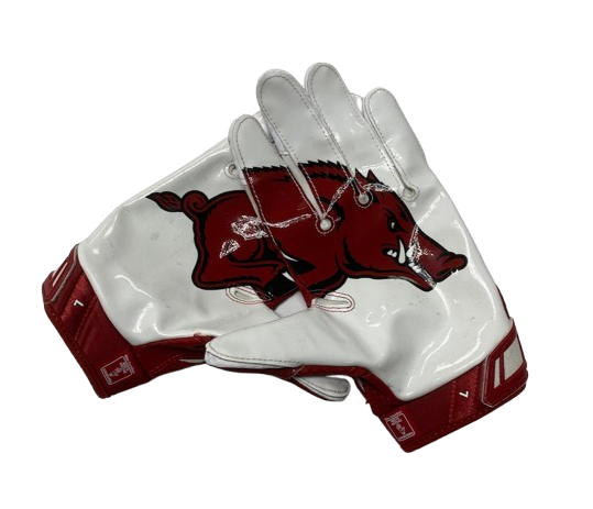 Jordan Anthony Arkansas Football Player Exclusive Gloves (Size L)