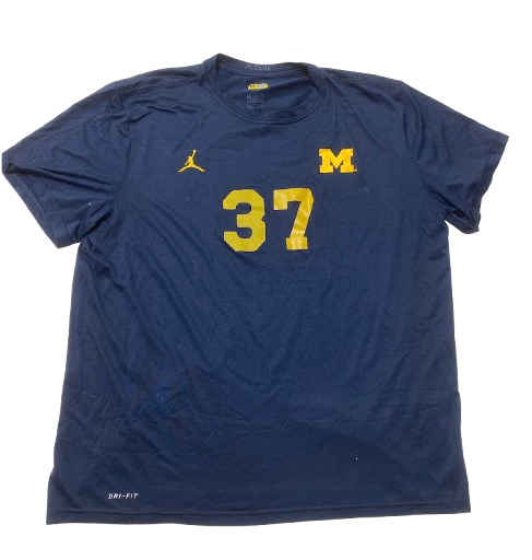 Micah Davis Michigan Football Player Exclusive Pre-Game Warm-Up Shirt with 