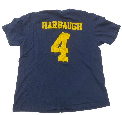 Micah Davis Michigan Football "HEAD BALL COACH / HARBAUGH" T-Shirt (Size L)