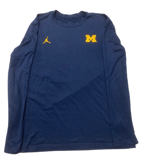 Micah Davis Michigan Football Team Issued Long Sleeve Shirt (Size L)