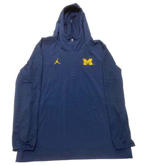 Micah Davis Michigan Football Team Issued Quarter-Zip Jacket (Size L)
