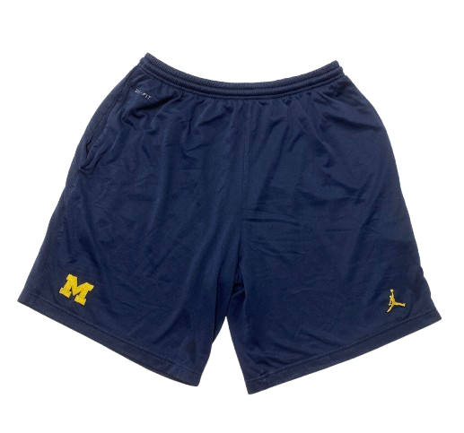 Micah Davis Michigan Football Team Issued Workout Shorts (Size M)