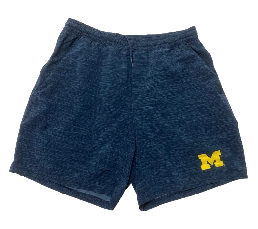 Micah Davis Michigan Football Team Issued Workout Shorts (Size L)