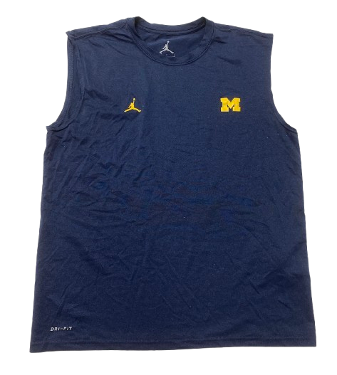 Micah Davis Michigan Football Team Issued Workout Tank (Size L)