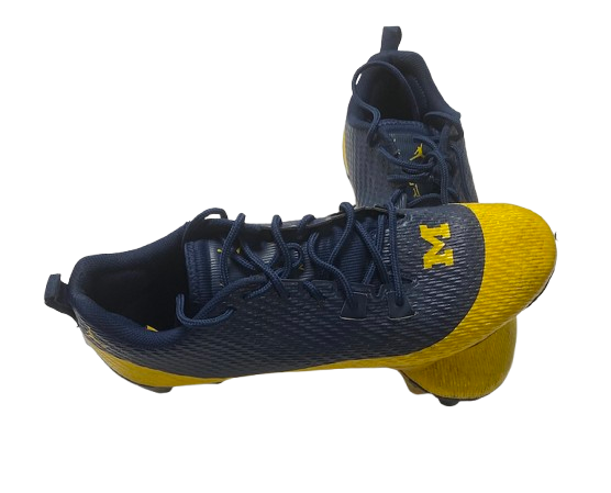 Micah Davis Michigan Football Player Exclusive Jordan Vapor Cleats (Size 11.5)