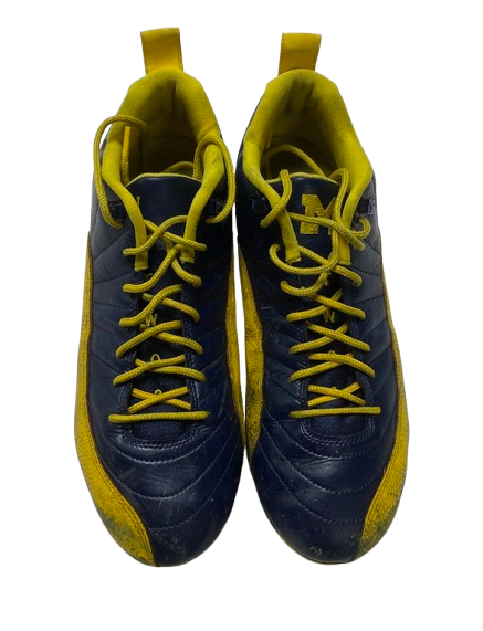 Micah Davis Michigan Football Player Exclusive Retro Jordan 12 Low Cleats (Size 12) *RARE*