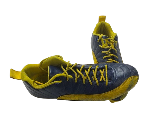 Micah Davis Michigan Football Player Exclusive Retro Jordan 12 Low Cleats (Size 12) *RARE*