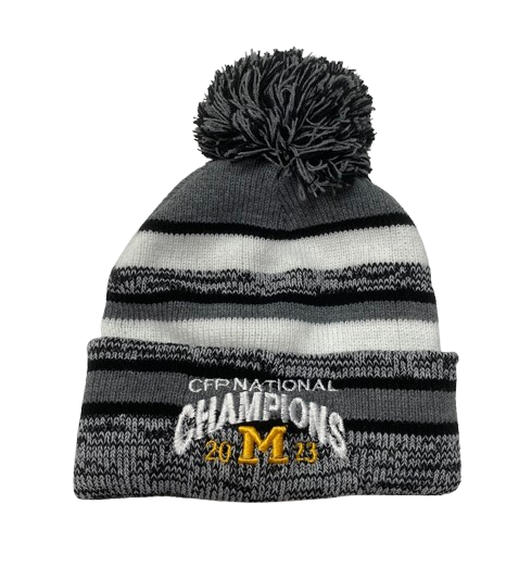 Micah Davis Michigan Football Team Issued "2023 CFP National Champions" Beanie Hat