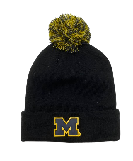 Micah Davis Michigan Football Team Issued Black Beanie Hat